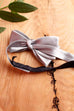 Vintage Fliege silber Satin