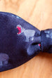 Vintage Fliege blau Nilpferd