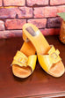 70s Holz Sandalen Mules