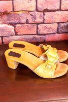 70s Holz Sandalen Mules