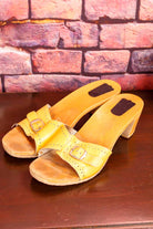 70s Holz Sandalen Mules