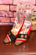 GOMEZ RIVAS Riemchen Pumps rot gold