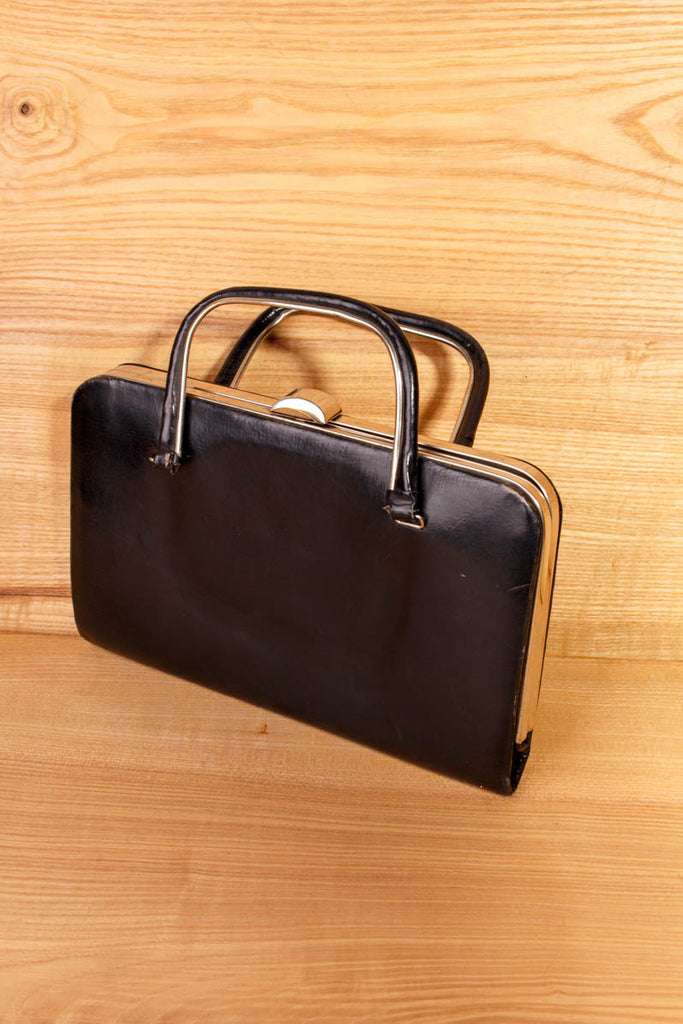 60er Jahre Handtasche schwarz Default Title 50er 60er Abendmode Frau Gothic real-rockabilly Rockabilly schwarz Sekretärin Special Tasche vintageberlin.de