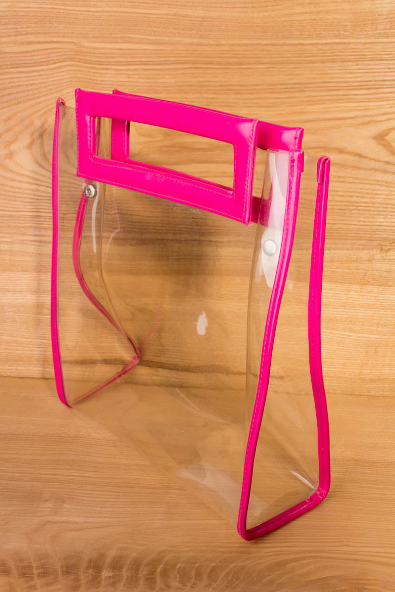 80er Tasche pink + transparent
