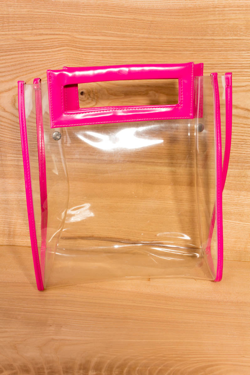 80er Tasche pink + transparent