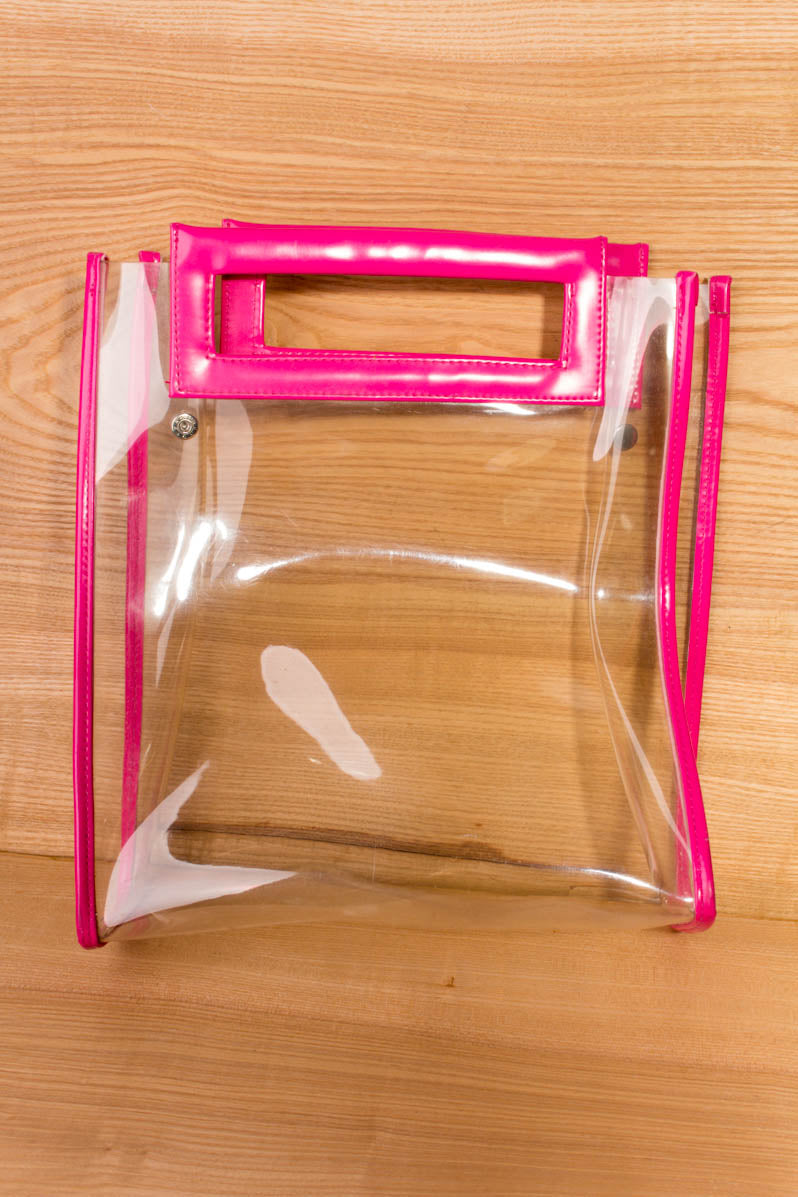 80er Tasche pink + transparent