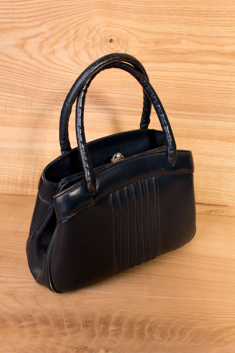 60s Handtasche blauschwarz