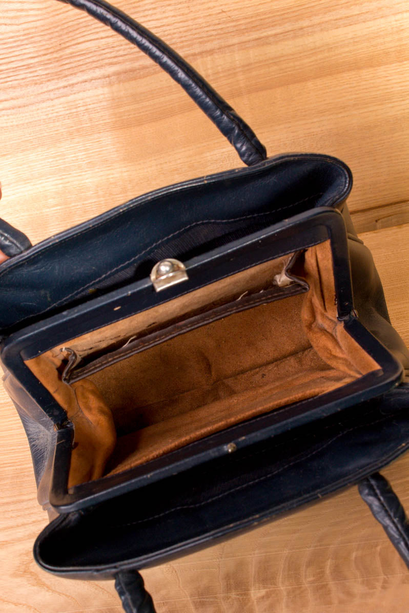 60s Handtasche blauschwarz