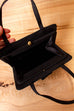 60s Handtasche flach schwarz 50er 60er Abendmode Frau Gothic real-rockabilly Rockabilly schwarz Sekretärin Special Tasche vintageberlin.de