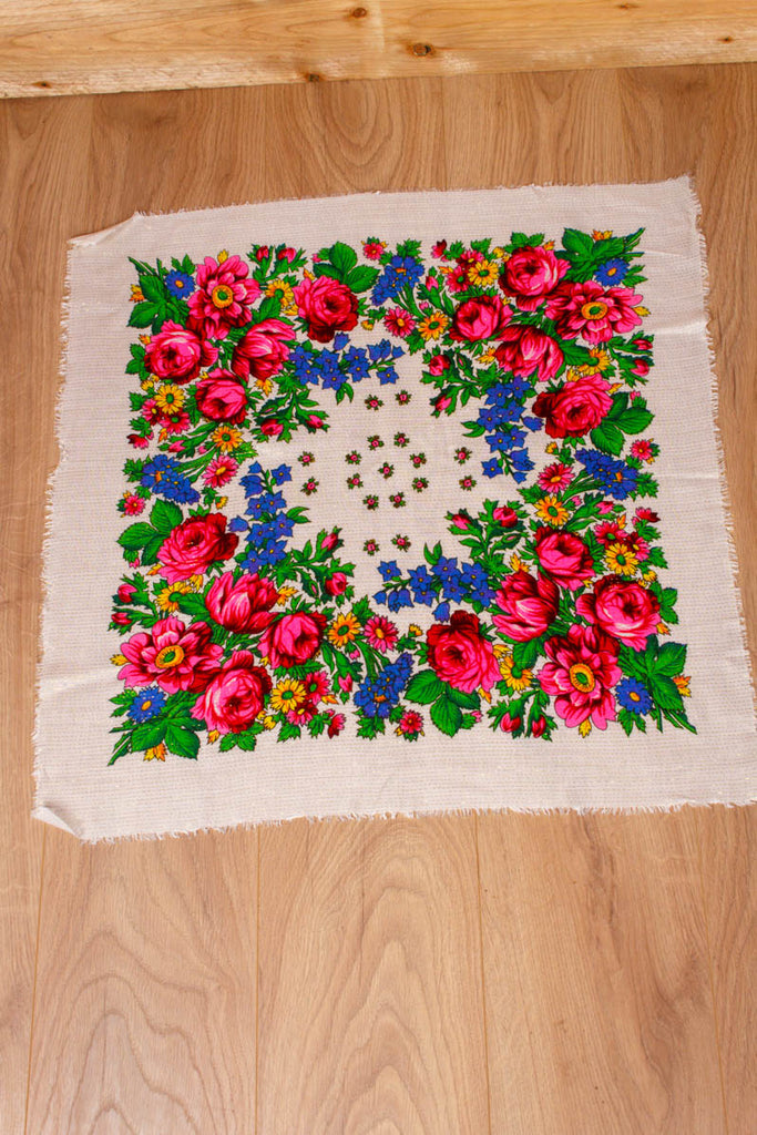 Glitzertuch weiß Blumen Default Title 70er 80er Accessoires Boho bunt Disco Rockabilly Special Tuch Unisize vintageberlin.de