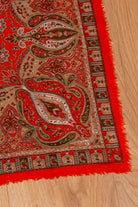 Glitzertuch rot Blumen Wolle