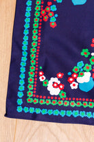 Schaltuch blau Blumenmuster