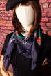 Vintage Seidentuch Gürtelmuster 70er 80er Accessoires blau Boho bunt Dandy grün Sekretärin Special Tuch Unisize vintageberlin.de