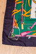 Vintage Seidentuch Gürtelmuster 70er 80er Accessoires blau Boho bunt Dandy grün Sekretärin Special Tuch Unisize vintageberlin.de