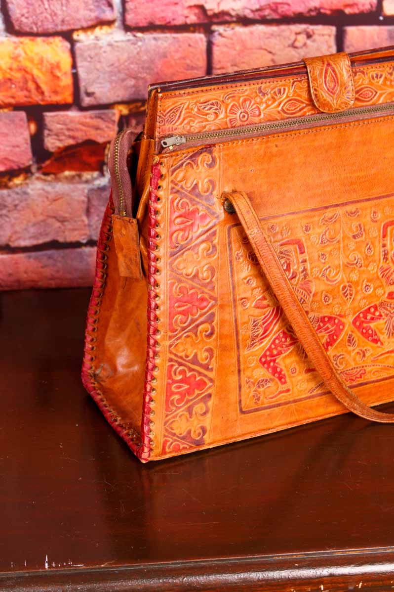 Boho Ledertasche braun Indien