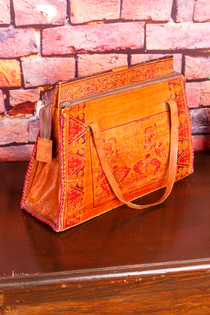 Boho Ledertasche braun Indien