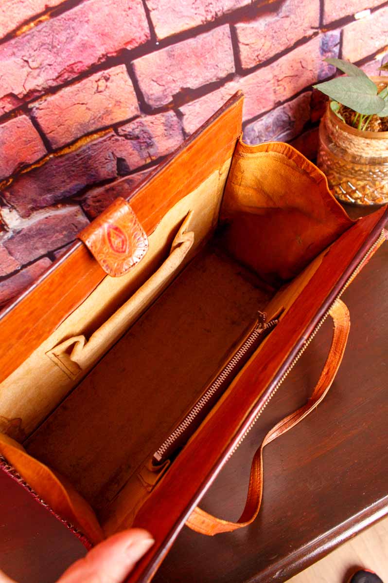 Boho Ledertasche braun Indien