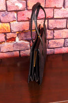 60s Ledertasche schwarz Krokolook