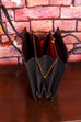 60s Ledertasche schwarz Krokolook