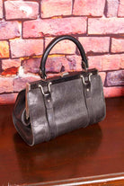 60s Ledertasche Köfferchen schwarz