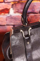 60s Ledertasche Köfferchen schwarz