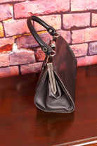 60s Ledertasche Köfferchen schwarz