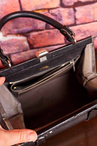 60s Ledertasche Köfferchen schwarz