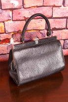 60s Ledertasche Köfferchen schwarz