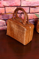 60s Ledertasche Köfferchen braun
