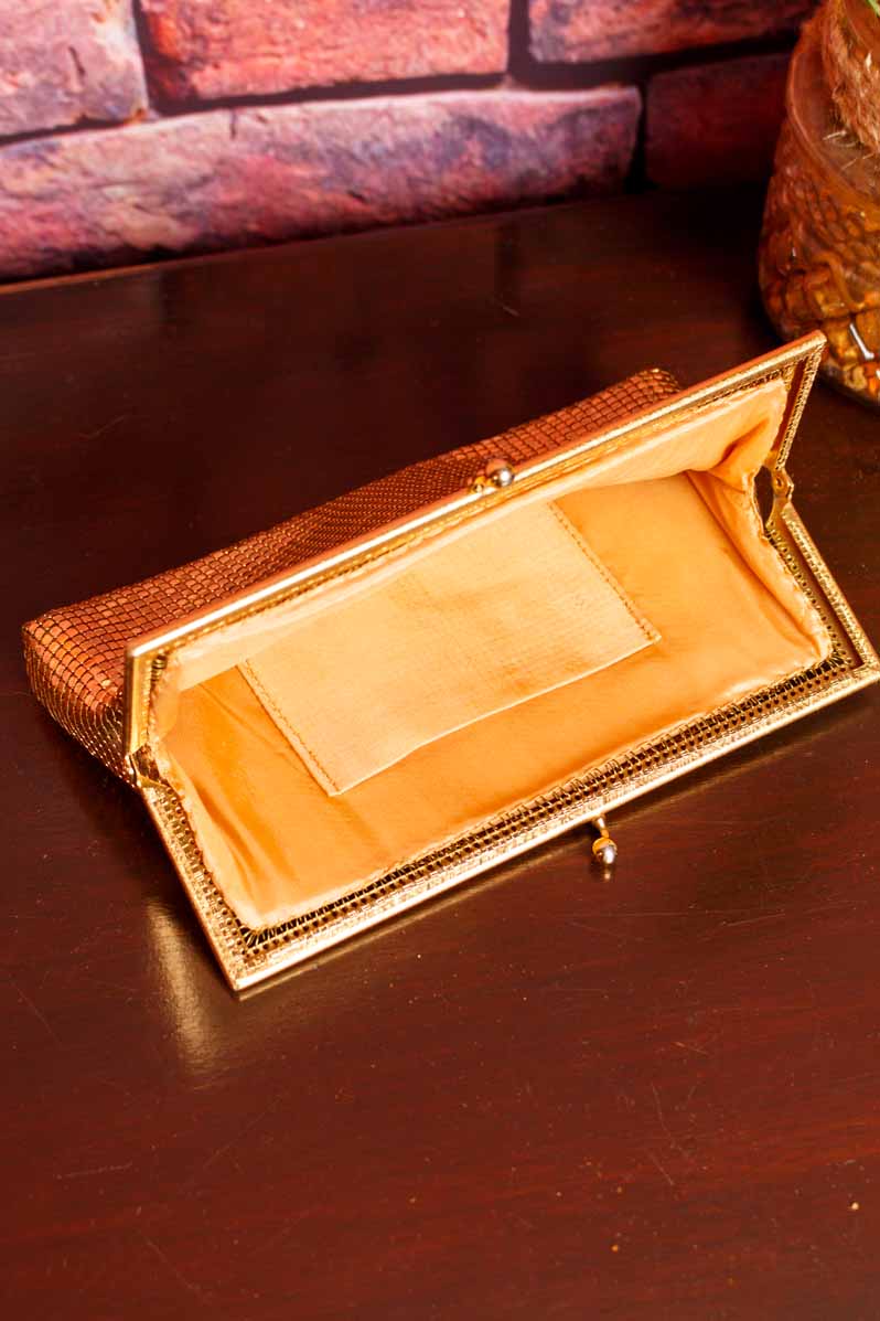 70er Metall Handtasche Gold