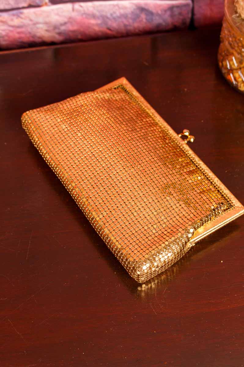 70er Metall Handtasche Gold