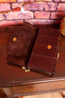 Leder Abendhandtasche rotbraun