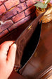 Leder Abendhandtasche rotbraun