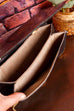 Leder Abendhandtasche schwarz