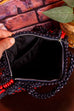 Perlen Handtasche schwarz rot