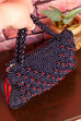 Perlen Handtasche schwarz rot