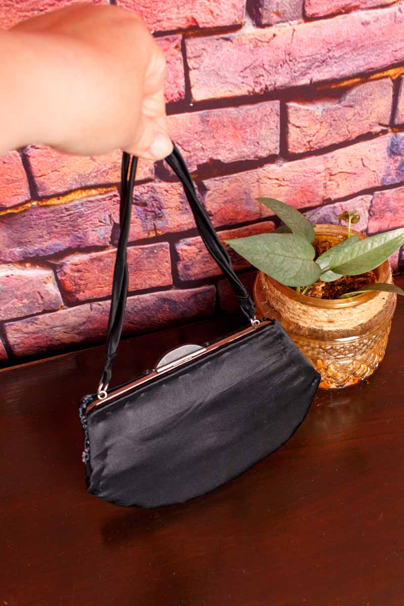 20s Handtasche schwarz Perlen