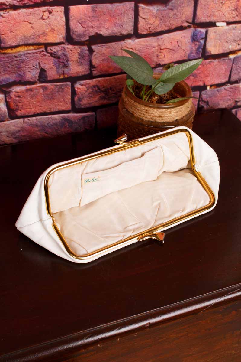 Abend Handtasche weiß Leder