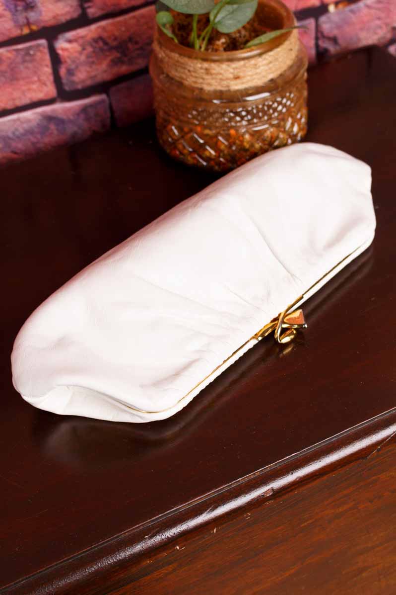 Abend Handtasche weiß Leder