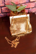 70s Disco Handtasche Gold Metall