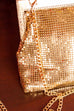 70s Disco Handtasche Gold Metall