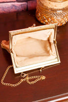 70s Disco Handtasche Gold Metall
