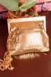 70s Disco Handtasche Gold Metall