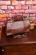 70s Leder Handtasche braun