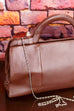 70s Leder Handtasche braun
