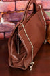 70s Leder Handtasche braun