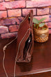 70s Leder Handtasche braun