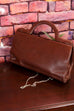 70s Leder Handtasche braun