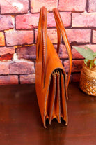 70s Leder Handtasche braun