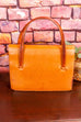 70s Leder Handtasche braun
